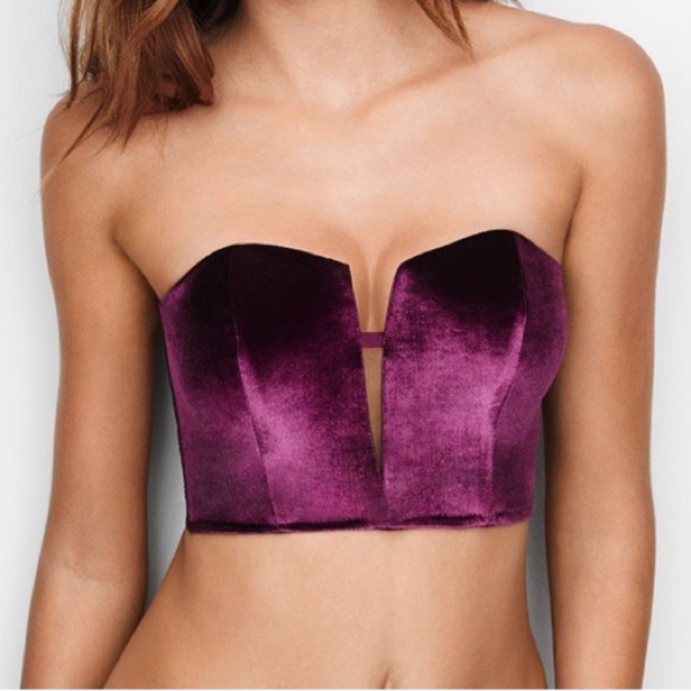 Victoria’s Secret Velvet Bustier in Plum (Burgundy/Maroon)
